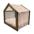 thumbnail image 2 of Animal Pet House, Squirrels with Colorful Flowers Summer Season Woodland Flora and Fauna, Outdoor & Indoor Portable Dog Kennel with Pillow and Cover, 5 Sizes, Pale Orange Pale Blue, by Ambesonne, 2 of 5