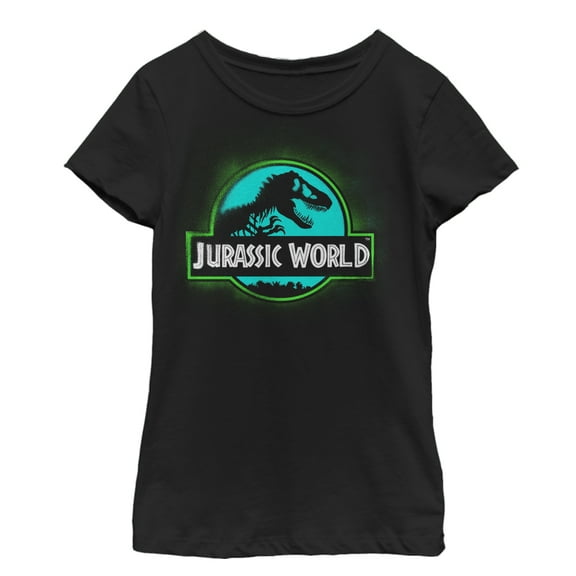 Girl's Jurassic World: Fallen Kingdom T. Rex Spray Paint Logo  Graphic Tee Black X Small