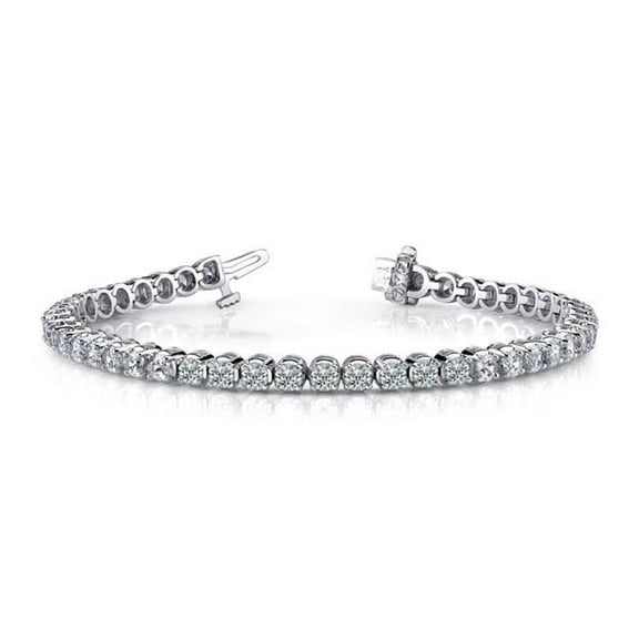 Harry Chad Enterprises 22611 8.70 CT Prong Set G VS2 Diamonds Tennis Bracelet - 14K Gold White