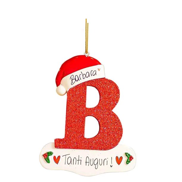 Colgante de árbol de Navidad pintado en acrílico, 26 letras, adorno de gota, decoración para el hogar, juguetes para niños, regalo de Navidad, decoración de Año Nuevo, Noel