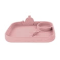 thumbnail image 1 of Placa Redonda de Silicona Nuby Rosa Ballena para Niños Pequeños, 1 of 8