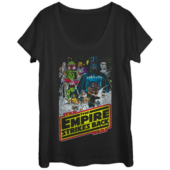 Women's Star Wars Empire Strikes Back Scoop Neck Black X Large