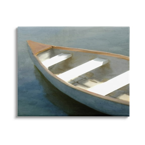 Stupell Industries Lone Canoe Boat Floating Deep Lake Painting Gallery Wrapped Canvas Print Wall Art, Design by Kim Allen