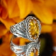 thumbnail image 4 of Filigree Art Citrine Gemstone Angel Design Women Silver Cocktail Ring, 4 of 4