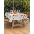 thumbnail image 2 of Outdoor Tablecloth with Umbrella Hole and Zipper, Fall Orange Green Pumpkins Rectangle Table Cloth 54x80 Inch Waterproof Tablecloth, Thanksgiving Maple Leaf Vintage Picnic Table Cover for Patio, 2 of 7