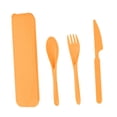 thumbnail image 3 of Juego de tenedor y cuchara para acampar, juego de utensilios de paja, vajilla ligera, utensilios para fiestas, Picnics, reuniones familiares, barbacoa naranja, 3 of 8