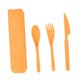 thumbnail image 3 of Juego de cubiertos para acampada, juego de utensilios de paja, práctico Kit de viaje, vajilla para exteriores, para senderismo, viajes, restaurante naranja, 3 of 9