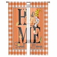thumbnail image 7 of Sheer Curtains 84 inches Long, Gnome Pumpkin Orange White Checkered Edge Light Filtering Sheer Window Curtains Rod Pocket Voile Drapes for Bedroom Living Room, 52"W x 84"L 2 Panels, 7 of 7