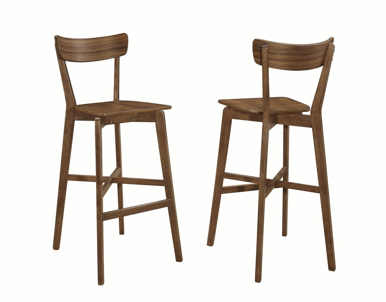 Coaster Company 43" MidCentury Modern Bar Stool, Walnut (Set of 2