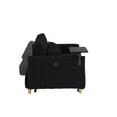 thumbnail image 5 of Black Corduroy Pull-Out Sofa with Movable Tabletop & USB Ports, Dual Function for Living Room & Bedroom, 5 of 12