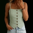 thumbnail image 5 of Women's Back Camisole Button Up Front Flap Slim Fitted Shirt Top, 5 of 7