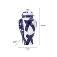 thumbnail image 2 of Mikasa Blue & White Round Stoneware Tableware Jar - Decorative 8"x15" Dinnerware Accent for Storage or Display - Stylish Brushstroke Ginger Jar for Kitchen Counters, Dining Tables, Entryways, 2 of 6