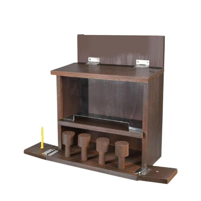 Comedero para ardillas de madera, comedero de madera para ardillas, comedero para ardillas al aire libre, para exteriores en invierno