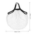 thumbnail image 2 of Uxcell Cotton Mesh Bag, 14.2x13.8" Reusable Mesh Net String Grocery Bags Organizer White Black, 2 of 6