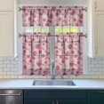 thumbnail image 3 of Kitchen Curtains 36 Inch Short - 3 Panel Set Strawberry Print, Rod Pocket Window Curtains 100% Polyester, Cute Fruit Valance for Farmhouse, Cafe, Living Room, Bedroom, Easy Wash, 3 of 6