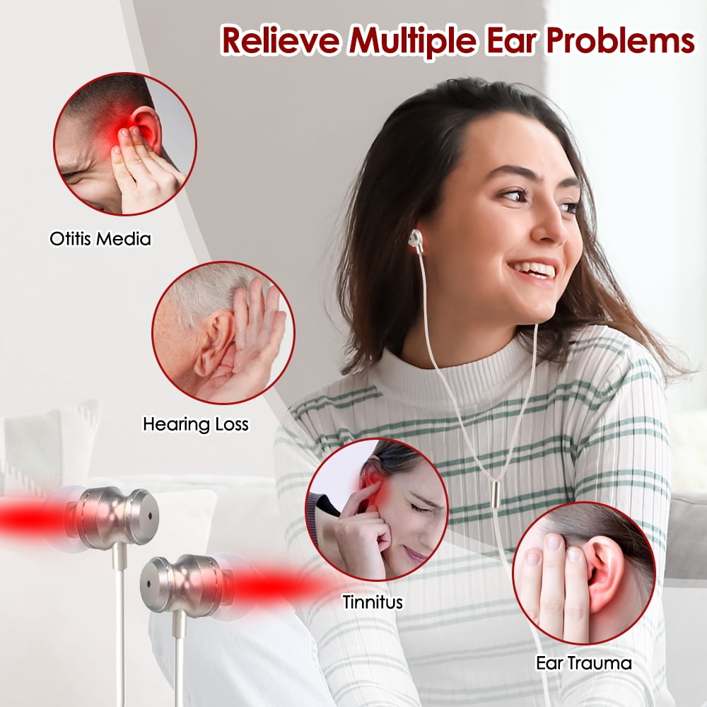 BearCris Ear Relaxation Red Light Device - 650nm Non-Heat LED for Comfort, USB/Type-C Portable