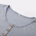 thumbnail image 5 of 2024 Autumn And Winter New Round Neck Button Solid Color Striped Casual T Shirt Top Woman Graphic Tees Women plus Size Short Sleeve Tunic Womens Tops And Blouses Short Sleeve plus Size Clothes for, 5 of 8