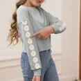 thumbnail image 5 of Xyxonk Long Sleeve Shirts for Girls Size 10-12 Cute Daisy Prints Crop Tops Tween Girls Clothes Kids Crewneck Cute Tee Shirts Trendy Fall Outfits Light Gray 160, 5 of 7