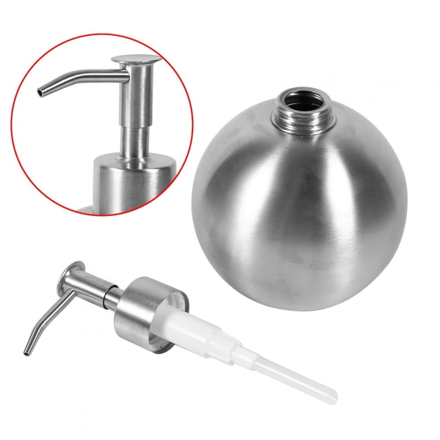 Dispensador de Bomba de Líquido para Baño Con forma de Bola de Acero inoxidable, 500ml, para Champú y Jabón de Ducha