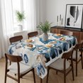 thumbnail image 6 of Blue Gnomes Christmas Table Cloth Waterproof Tablecloths, Xmas Ball Snowflake Gifts Botanical Winter Tablecloth Dining Table Cover for Kitchen Party Tabletop Outdoor, Rectangle Tablecloth 52x70 Inch, 6 of 9