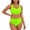 Light Green, variant on Women's High Waisted Bikini Sets with Push Up Top - 2 Piece Tummy Control Swimsuits Spaghetti Strap Bathing Suits, Solid Color Beach Wear(Red,L)
