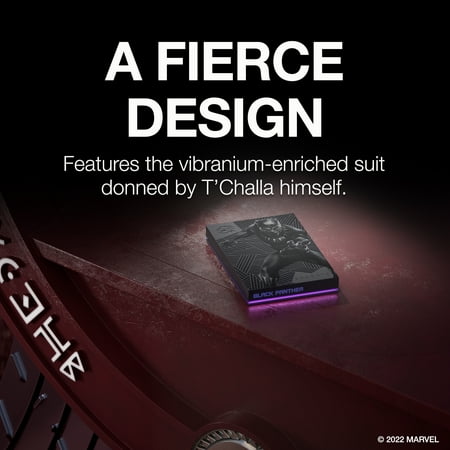 Seagate - Black Panther SE FireCuda 2TB External USB 3.2 Gen 1 Hard Drive with Magenta LED Lighting - Black
