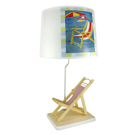 Beach Chair Table Lamp W Printed Shade Surf Decor