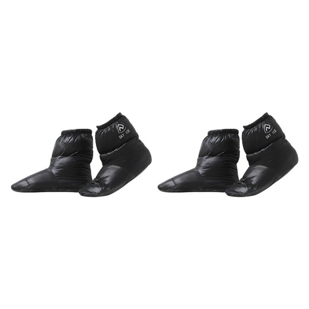 Yuarrent Cálido y acogedor para acampar al aire libre Pato Abajo Zapatillas Calcetín Zapatos Botines Negro M Negro METRO 2Conjunto