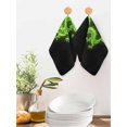 thumbnail image 2 of Dragon Flames Kitchen Dish Towels for Drying Dishes Set of 3, Green Dragons Abstract Modern Art Waffle Weave Microfiber Hand Tea Bathroom Towels Quick Dry & Absorbent Towel 12x12, 2 of 7
