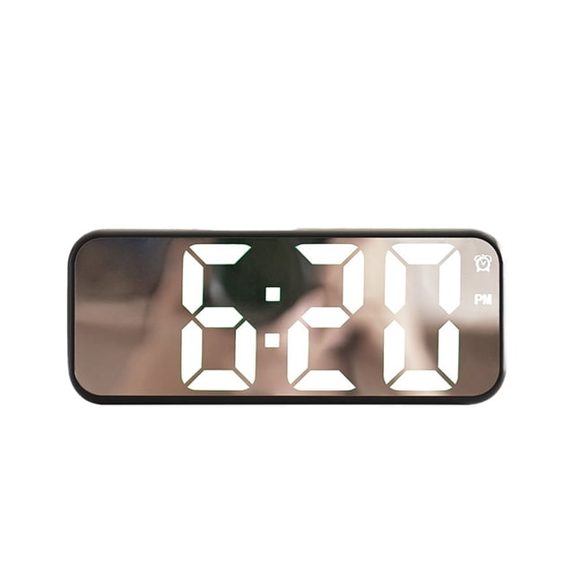 Bedside Clock USB Mirror Clock Multifunction Clock With Temperature Display LED Clock Large Font Bedside Alarm Clock With Date Display