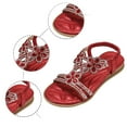 thumbnail image 5 of Celivon Kids Girl Sandals Rhinestone Slingback Sandals Sandals Elastic Ankle Strap Casual Bohemian Beach Shoes 6-7 Years, 5 of 9
