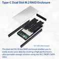 thumbnail image 2 of USB-C to Dual M.2 B-Key RAID External Enclosure SSD Drive. USB 3.1 Type C Enclosure. Support RAID 0, RAID 1, JBOD and Individual Mode, 2 of 6
