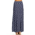 thumbnail image 3 of Women's Comfy Fold Over Loose Fit A-Line Lounge Wear Polka Dot Long Maxi Skirt, 3 of 4