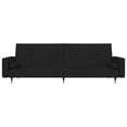thumbnail image 2 of vidaXL 2-Seater Sofa Bed with Two Pillows Black Velvet, 2 of 5