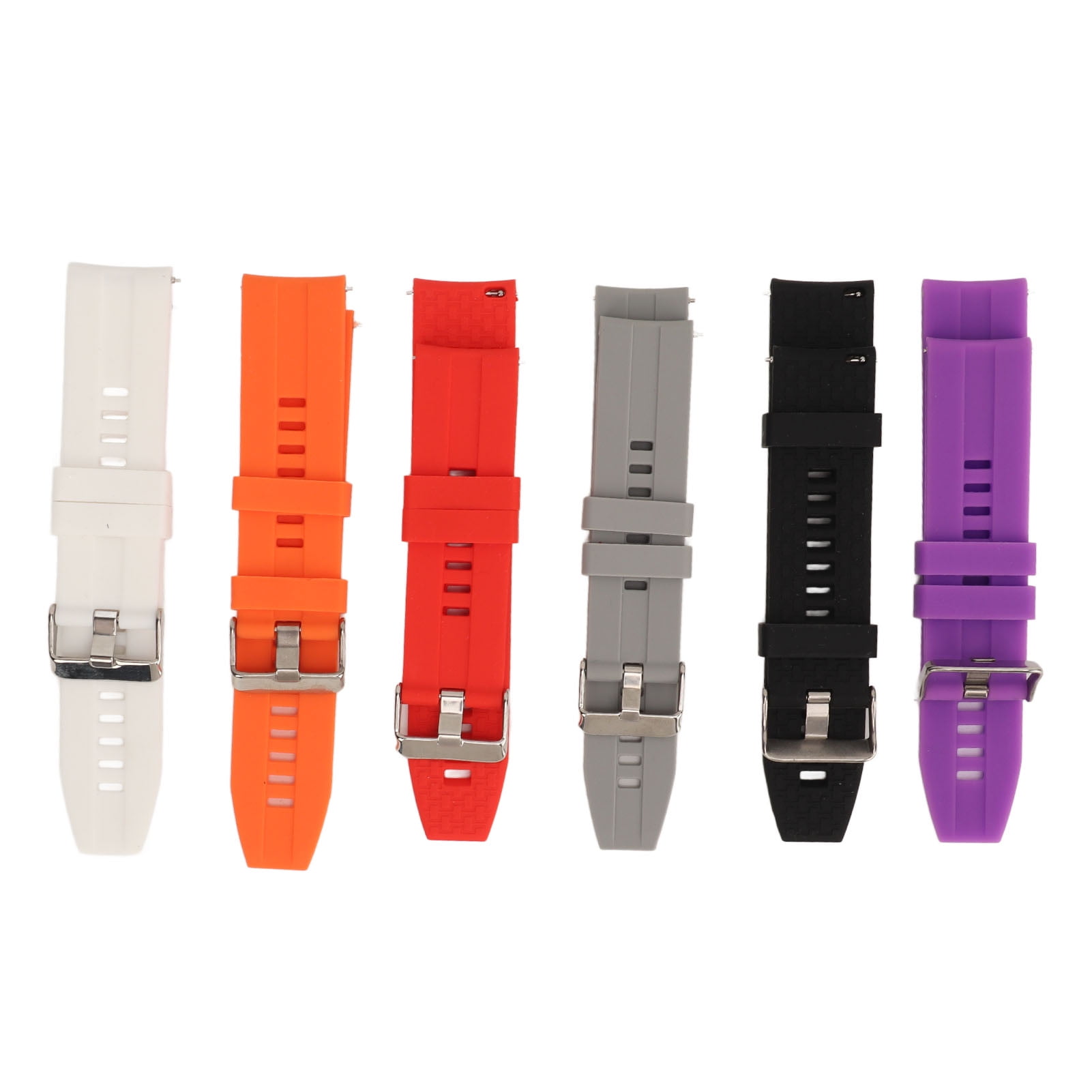 6PCS Smart Watch Bands for Men Women Silicone 22mm Quick Release Watch Replacement Straps for GT2 GT3 Black White Gray Red Purple Orange
