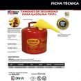 thumbnail image 5 of Eagle UI-50-FS Red Galvanized Steel Type I Gasoline Safety Can with Funnel, 5 gallon Capacity, 13.5" Height, 12.5" Diameter, 5 of 7