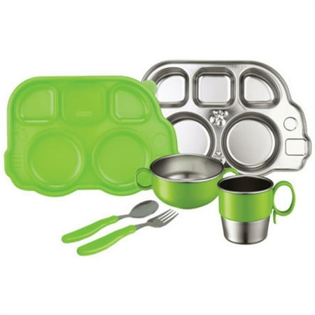 UPC: 0850587003884 | Innobaby Din Smart Stainless Mealtime Set (Green)