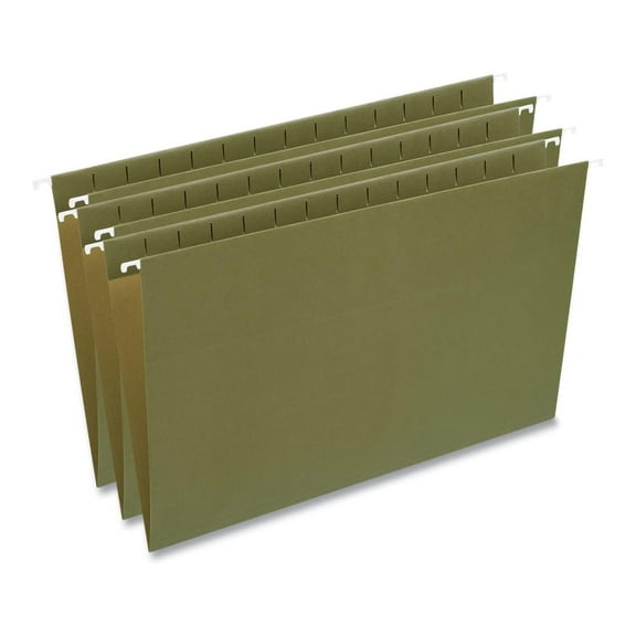 Exlonjet Hanging File Folders, Legal Size, 1/5-Cut Tabs, Standard Green, 50/Carton