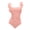 Pink, variant on Women's Tummy Control Modest CuteOne Piece Swimsuit with Ruffle Trim & Square Neck Summer Beach Vacation Ruched Flattering Bathing Suit