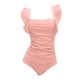 thumbnail image 4 of Conjunto de Bikini de Cintura Alta para las Mujeres Control Del Estómago Color Sólido Encaje Hasta Traje de Baño de Dos Piezas, Lindo Traje de Baño de Cintura Alta Vacaciones en la Playa, 4 of 4