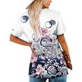 thumbnail image 3 of ONLYSHE Women Short Sleeve T Shirts V Neck Summer Boho Top Blouse Flowy Pleated Shirts Blouse, 3 of 6