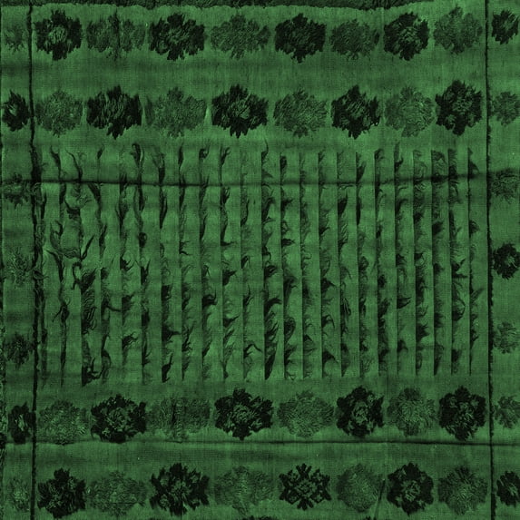 Ahgly Company Indoor Square Abstract Emerald Green Modern Area Rugs, 5' Square