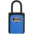 thumbnail image 1 of Key Lock Box, 4 Digit Combination Key Storage Lock Box with Resettable Code, Portable Key Safe Box for Door Knob, Realtors, Contractors-Blue, 1 of 7