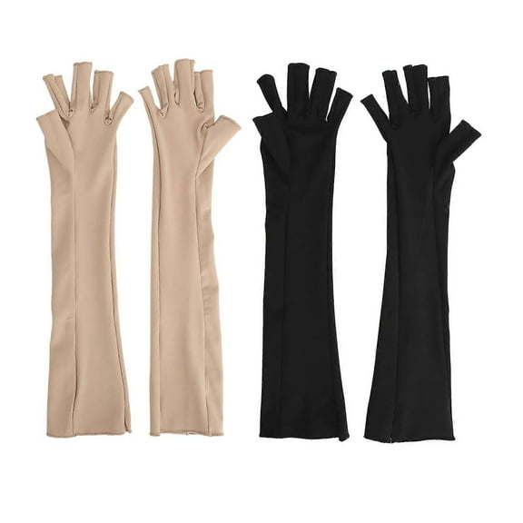 Lymphedema Compression Arm Sleeve Flexible Fingerless 1 Pair Reduce Soreness Arm Compression Sleeve for Swelling for Recovery(2pair)