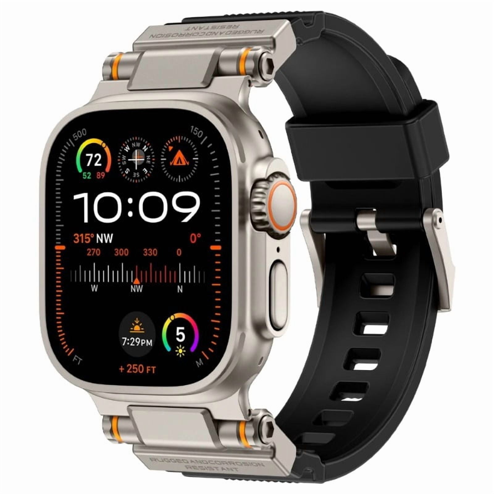Silicone Sport Strap for Apple Watch Band Ultra 2 49mm Series 10 46mm 9 8 7 45mm Luxury Rubber Bracelet for 6 5 4 SE 44mm Correa