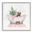thumbnail image 5 of Stupell Industries Chic Yorkie Dog in Pink Bubble Bath Animals & Insects Painting Gray Framed Art Print Wall Art, 12 x 12, 5 of 5