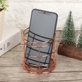 thumbnail image 4 of Multifunctional Stainless Steel Hollow Round Pen Holder Desktop Organizer Chopsticks Storage Container( Rose Gold ), 4 of 8