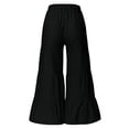 thumbnail image 5 of Lilgiuy Women's Solid Color High-waist Loose Women's Wide Leg Pants All Around Tummy Control Pants, 5 of 5