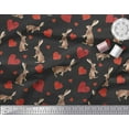 thumbnail image 3 of Soimoi Black Cotton Duck Fabric Bunny & Heart Print Sewing Fabric Yard 42 Inch Wide, 3 of 3