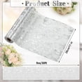thumbnail image 2 of Tutuviw 1Pc Silver Table Runner, 11in x 29ftGlitter Foil Metallic Thin Mesh Table Runner Decor Rolls, Centerpieces Table Decorations for Party Christmas Thanksgiving Valentine Birthday, 2 of 8